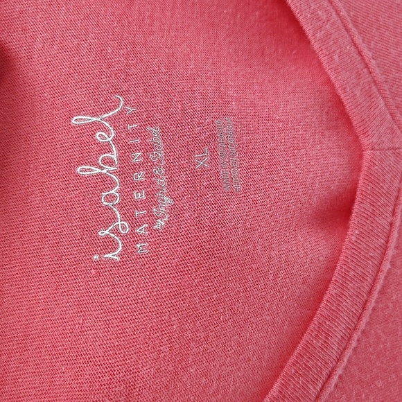 Isabel Maternity By Ingred & Isabel V Neck Tee Size XL Pink Short Sleeve Tee - Picture 5 of 7